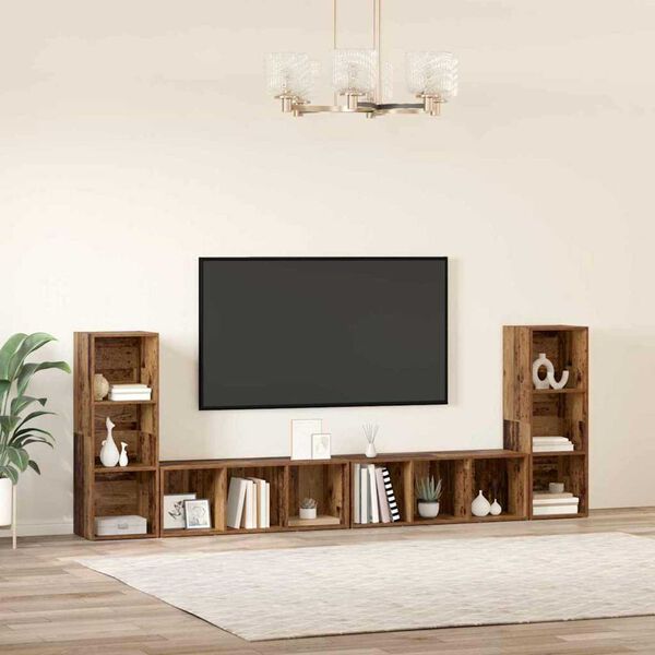 vidaXL TV skapī&scaron;u komplekts 4 pcs Vecs koks 37 x 35 x 107,5 cm