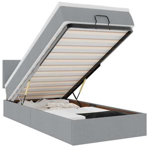 vidaXL Osmaņu gultas rāmis ar matraci gai&scaron;i pelēks 80x200cm audums