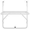 vidaXL balkona galdiņš, balts, 60x40 cm, tērauds