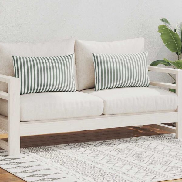 vidaXL dārza mēbeļu spilveni, 2 gab., 60x40 cm, svītraini, pelēki