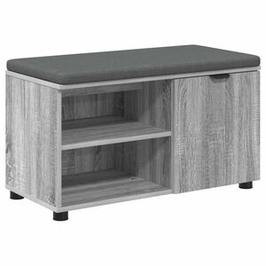 vidaXL Zāles sols ar spilvenu ar plauktu Pelēka Sonoma 80 x 38 x 46 cm