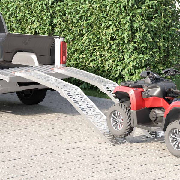 vidaXL Ielādes Rampa 2 pcs Sudraba 222 x 29 x 14 cm Alumīnijs