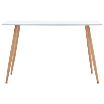 vidaXL virtuves galds, balta, ozolkoka krāsa, 120x60x74 cm, MDF