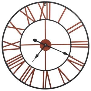 vidaXL sienas pulkstenis, 58 cm, metāls, sarkans