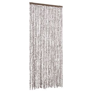 vidaXL kukaiņu aizkars, 90x220 cm, pelēkbrūns un balts &scaron;enils