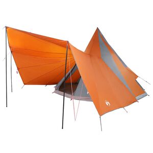 vidaXL Tipi telts ar jumtu Pelēka un oranža 510 x 690 x 330 cm tafta