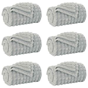 vidaXL Pledu segas 6 gab. Pelēka 200 x 150 cm 4.5 kg Flīss