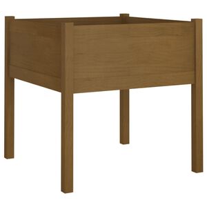 vidaXL dārza puķu kaste, 70x70x70 cm, brūns priedes masīvkoks