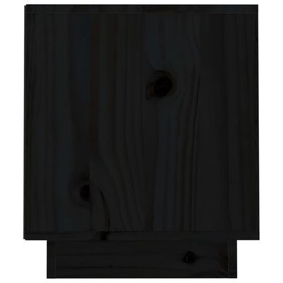 vidaXL TV skapītis, melns, 70x34x40 cm, priedes masīvkoks