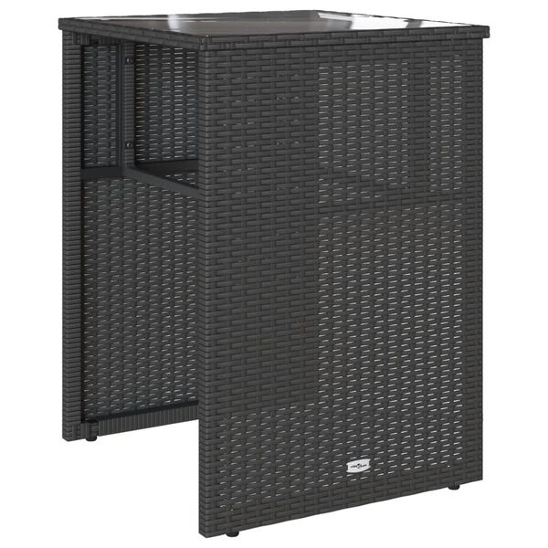 vidaXL 3-daļīgs bistro mēbeļu komplekts, matrači, melna PE rotangpalma