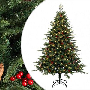 vidaXL Mākslīgā Saliekamā Ziemassvētku Egle 120 cm 150 LED Silti balts