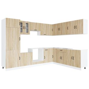 vidaXL 14-daļīgs virtuves skapītis komplekts, Kalmar, ozolkoka