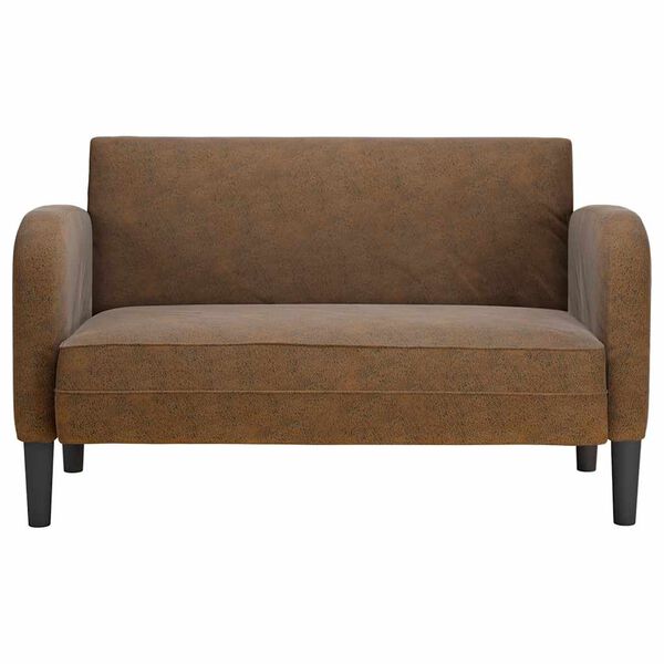 vidaXL Loveseat dīvāns, brūns, 110 cm, mākslīgā āda
