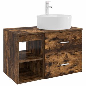 vidaXL Vannas istabas mēbeļu komplekts 2 pcs Kūpināts ozols