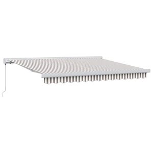 vidaXL Nolokāms markīze Gai&scaron;i pelēks un balts 350 x 250 cm