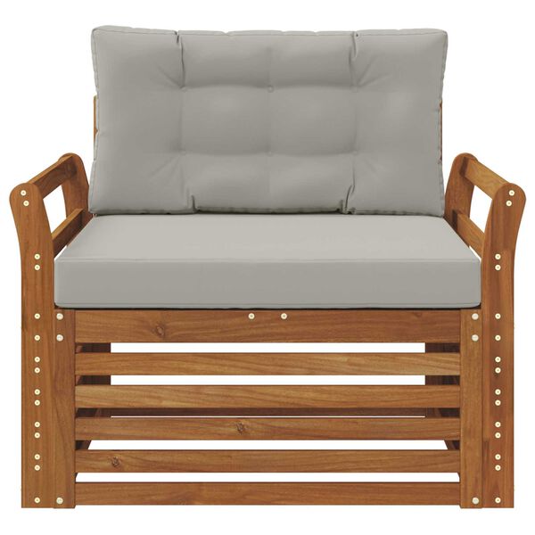 vidaXL Āra dīvānu komplekts Cieta akācijas koks un poliesters Dabiska