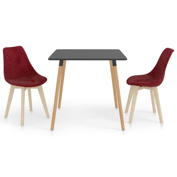 vidaXL 3-daļīgs virtuves mēbeļu komplekts, vīnsarkans