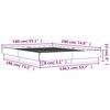 vidaXL gultas rāmis ar LED, pelēka ozola, 140x190 cm
