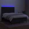 vidaXL atsperu gulta ar matraci, LED, melns audums, 140x190 cm