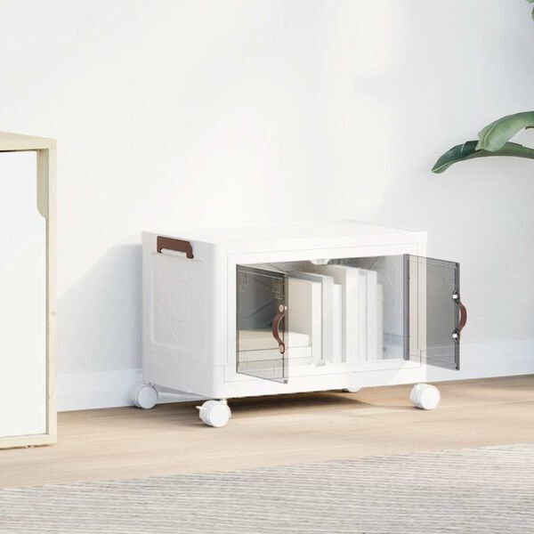 vidaXL sakraujami glabā&scaron;anas kaste ar riteņiem, 28 L, 48,5x29,5x33 cm