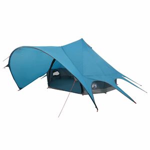 vidaXL Teepee telts 3 personām 3 personai Zila un pelēka