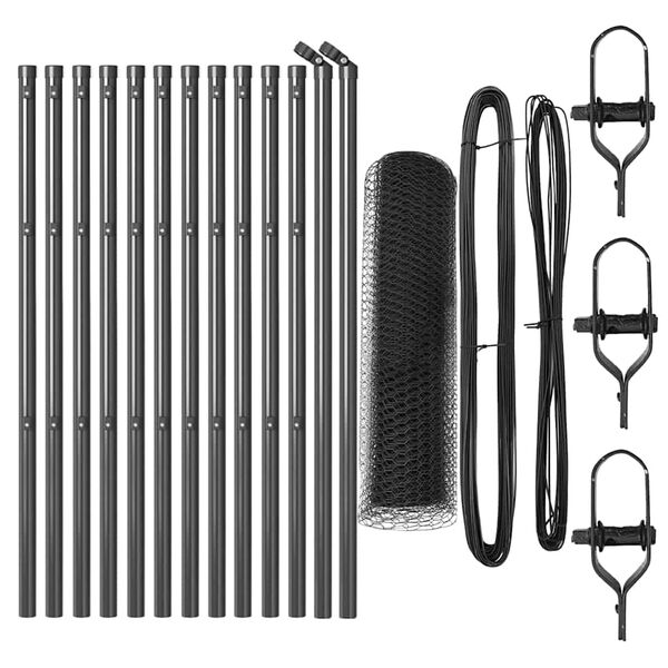 vidaXL Žoga āķis Pelēka 25 x 0,4 m (13 mm acs) Tērauds un PVC