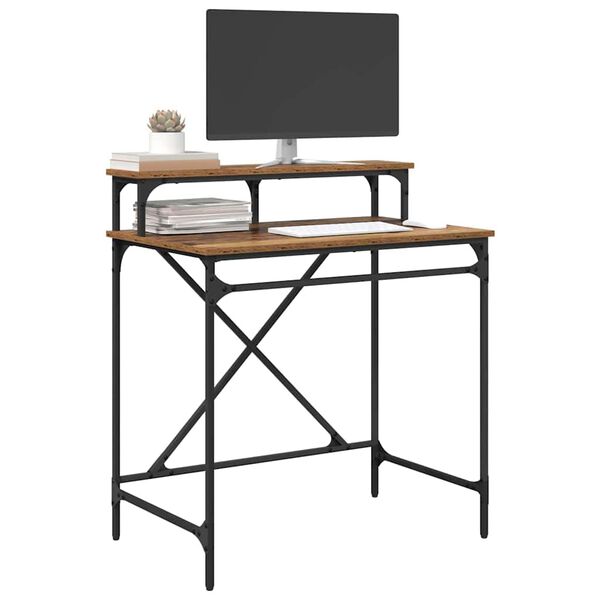 vidaXL Galds Vecs koks 80 x 50 x 90 cm Inženierijas koks