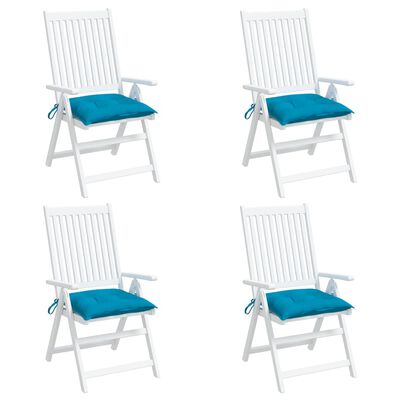 vidaXL dārza krēslu spilveni, 4 gab., gaiši zili, 40x40x7 cm, audums