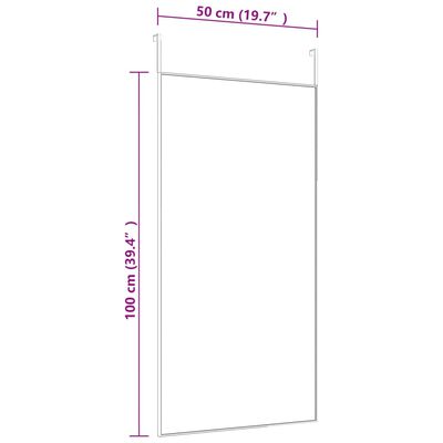 vidaXL durvju spogulis, melns, 50x100 cm, stikls un alumīnijs