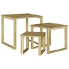 vidaXL galds 3 gab. Dabiska 50,5 x 50 x 46 cm Impregnēts priedes koks