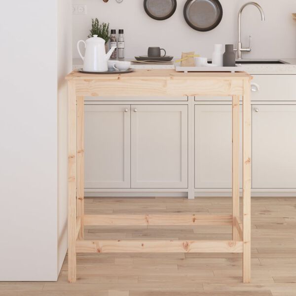 vidaXL bāra galds, 100x50x110 cm, priedes masīvkoks