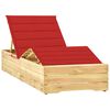 vidaXL sauļo&scaron;anās zvilnis, sarkans matracis, impregnēta priede