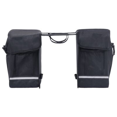 vidaXL dubulta soma velosipēda bagāžniekam, ūdensdroša, 35 L, melna