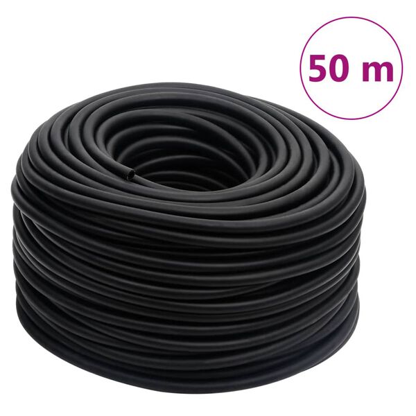 vidaXL hibrīda gaisa &scaron;ļūtene, melna, 0,6", 50 m, gumija un PVC