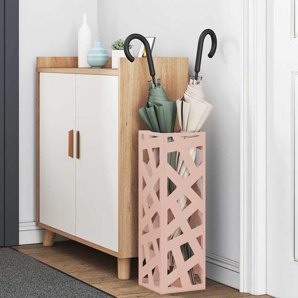 vidaXL Lietussarga statīvs Rozā 15.5 x 15.5 x 49 cm Metāla