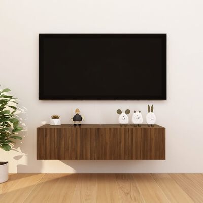 vidaXL sienas TV skapīši, 4 gab., brūni, 30,5x30x30 cm