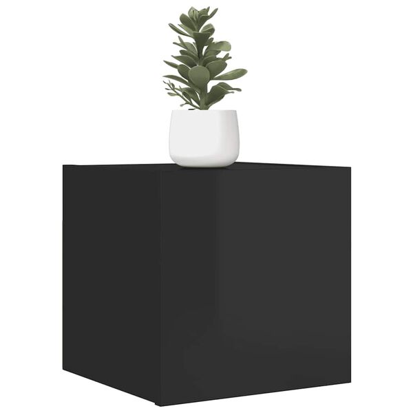 vidaXL sienas TV skapī&scaron;i, 2 gab., spīdīgi melni, 30,5x30x30 cm