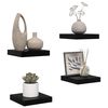 vidaXL sienas plaukti, 4 gab., spīdīgi melni, 23x23,5x3,8 cm, MDF