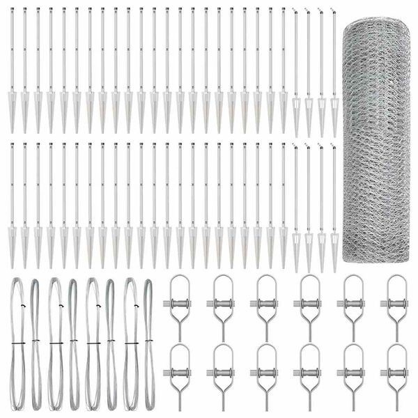 vidaXL Žoga āķis Sudraba 100 x 0,4 m (13 mm siets) Tērauds