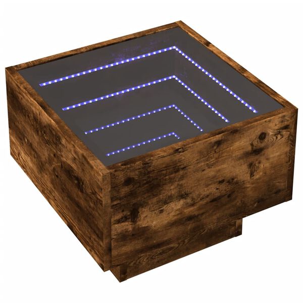 vidaXL kafijas galdiņ&scaron; ar LED, 40x40x30 cm, inženierijas koks