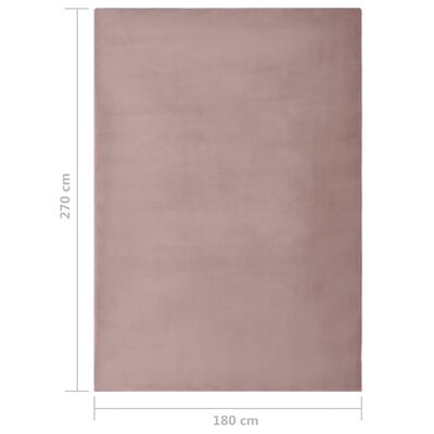 vidaXL paklājs, 180x270 cm, mākslīga truša āda, veci rozā
