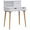 vidaXL Tualetes galda komplekts FAUSKE 2 gab. Balts 76 x 50 x 103,5 cm