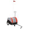 vidaXL velosipēda piekabe, 30 kg, melna un oranža, dzelzs