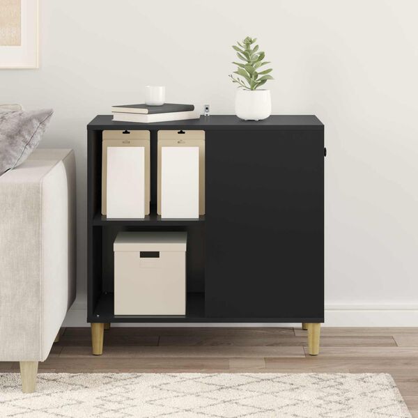 vidaXL Kaķu māja Melna 72 x 42.5 x 70 cm Inženierijas koks