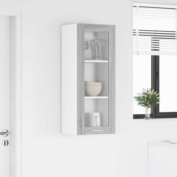 vidaXL Piekarams skapītis ar durvīm Pelēks Sonoma 40 x 31 x 100 cm