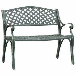 vidaXL dārza sols, 102 cm, liets alumīnijs, zaļ&scaron;