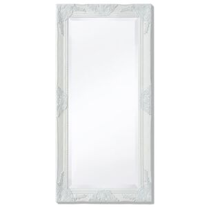 vidaXL baroka stila sienas spogulis, 100x50 cm, balts