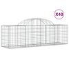 vidaXL arkveida gabiona grozi, 40 gb., 200x50x60/80 cm, cinkota dzelzs