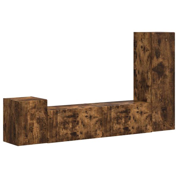 vidaXL TV skapī&scaron;u komplekts 4 pcs Dūmaka ozols Inženierijas koks