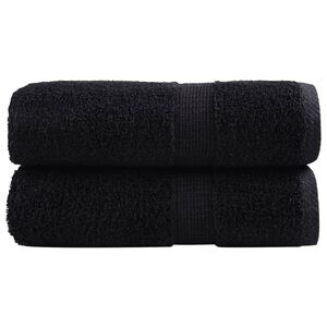 vidaXL augstākās kvalitātes dvieļi, SOLUND, 2 gab., melni, 30x30 cm, 600 g/m&sup2;